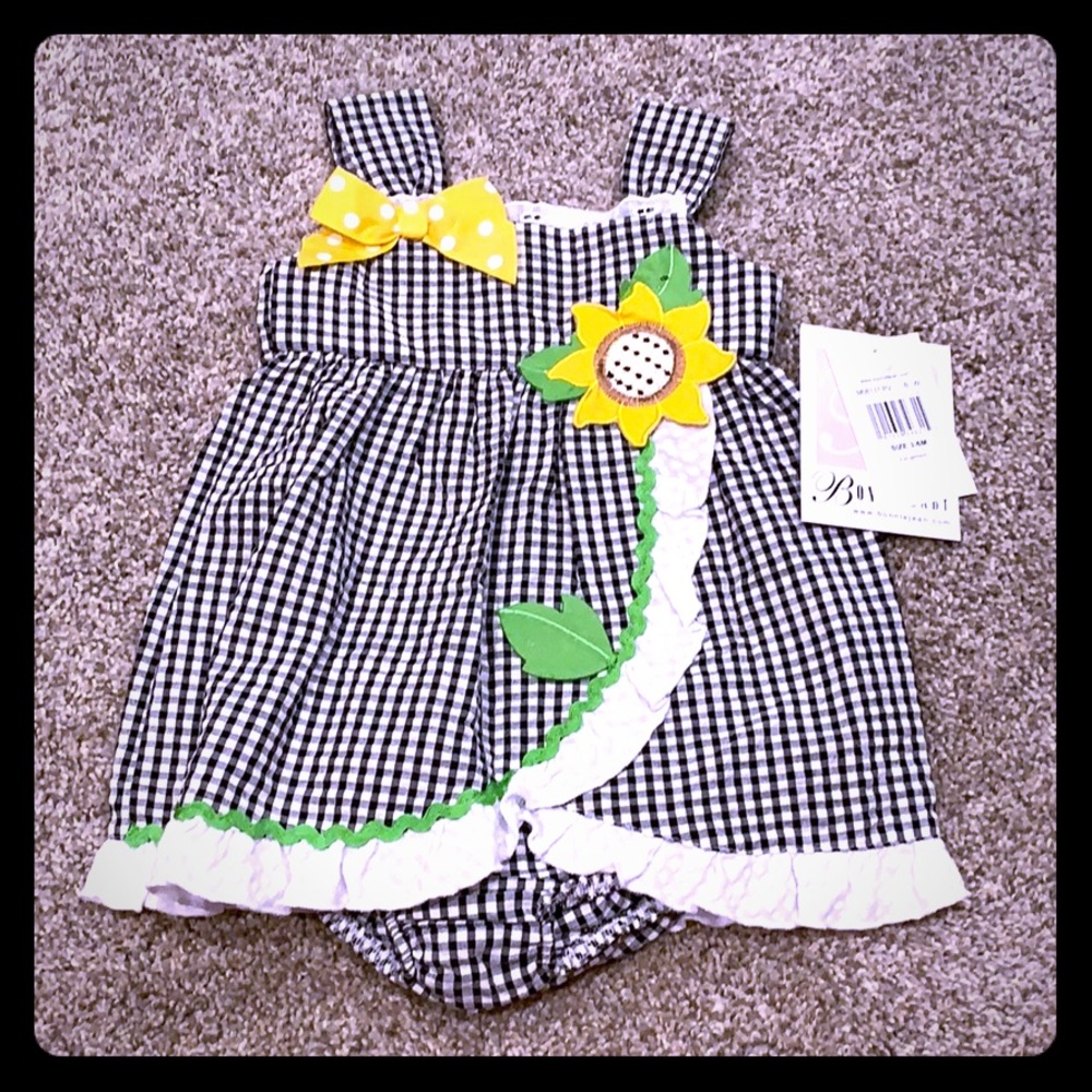 NWT Bonnie Baby sunflower dress